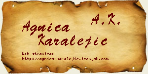 Agnica Karalejić vizit kartica